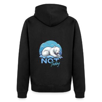 Not polar bear today - Unisex Premium Organic Zip Hoodie - black - Back - Nico (187cm)
