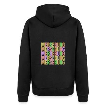 Merseburg an der Saale - Unisex Premium Bio Zip Hoodie - Schwarz - Hinten - Nico (187cm)
