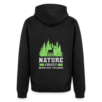 Forest, nature lovers, recreation, forest dwellers - Unisex Premium Organic Zip Hoodie - black - Back - Nico (187cm)