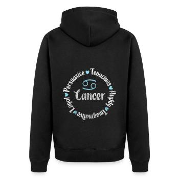 Signe du zodiaque Juin - Veste à capuche bio Premium Unisexe - noir - Dos - Nico (187cm)