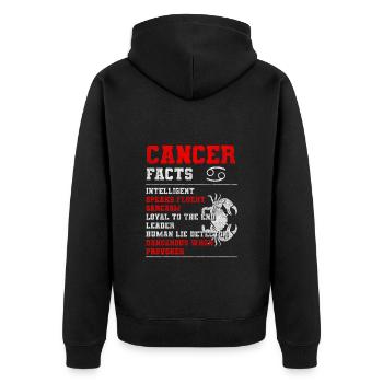 Krebs Astrologie Geboren Element Wasser - Unisex Premium Bio Zip Hoodie - Schwarz - Hinten - Nico (187cm)
