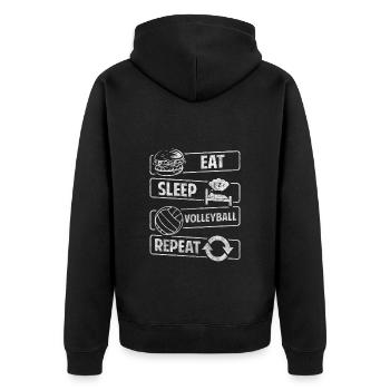 Sports game - Unisex Premium Organic Zip Hoodie - black - Back - Nico (187cm)