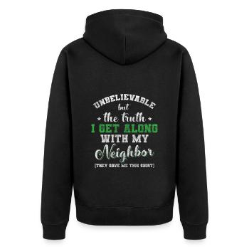 Appartement Neighbors Humor Village - Veste à capuche bio Premium Unisexe - noir - Dos - Nico (187cm)
