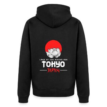 Tokyo Culture Ville Art - Veste à capuche bio Premium Unisexe - noir - Dos - Nico (187cm)