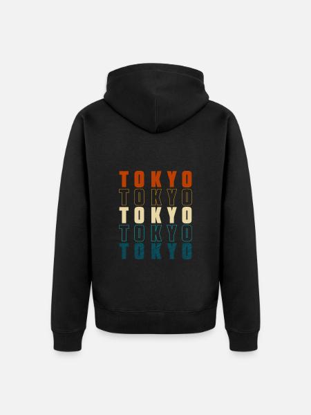 Tokyo Culture Temple - Unisex Premium Organic Zip Hoodie - black