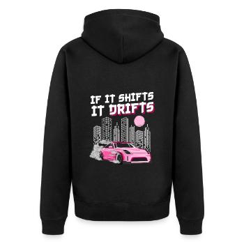 Motorsport Donut Vehicle Mechanic - Unisex Premium Organic Zip Hoodie - black - Back - Nico (187cm)
