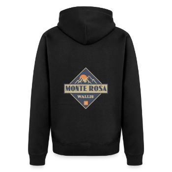 Monte Rosa - Unisex Premium Bio Zip Hoodie - Schwarz - Hinten - Nico (187cm)