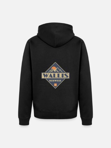 Kanton Wallis - Unisex Premium Bio Zip Hoodie - Schwarz
