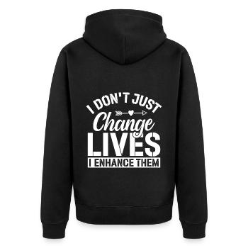 Plastic surgeon does not change life expert - Unisex Premium Organic Zip Hoodie - black - Back - Nico (187cm)