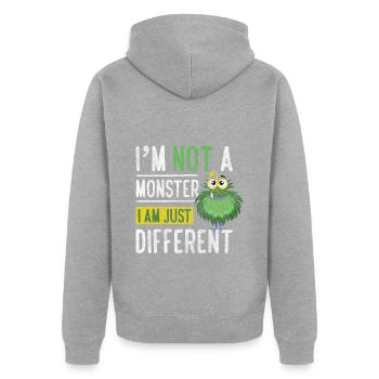 Horror Terrible Costume - Unisex Premium Organic Zip Hoodie - heather grey - Back - Nico (187cm)