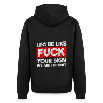Horoskop Stärke Geburtstag Sternbild - Unisex Premium Bio Zip Hoodie - Schwarz - Hinten - Nico (187cm)