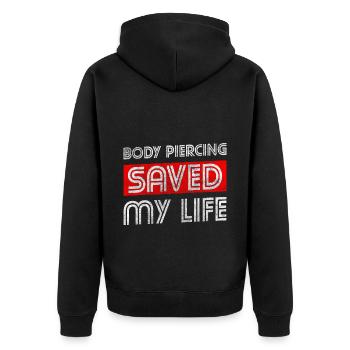 Artist Needle Piercing Studio Soulagement de la douleur - Veste à capuche bio Premium Unisexe - noir - Dos - Nico (187cm)