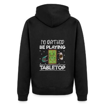Brettspiel Geek Würfel Spieler - Unisex Premium Bio Zip Hoodie - Schwarz - Hinten - Nico (187cm)