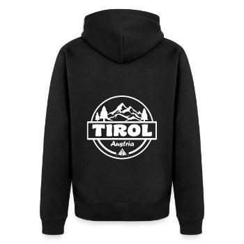 Tirol - Unisex Premium Bio Zip Hoodie - Schwarz - Hinten - Nico (187cm)