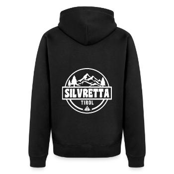Silvretta - Unisex Premium Bio Zip Hoodie - Schwarz - Hinten - Nico (187cm)