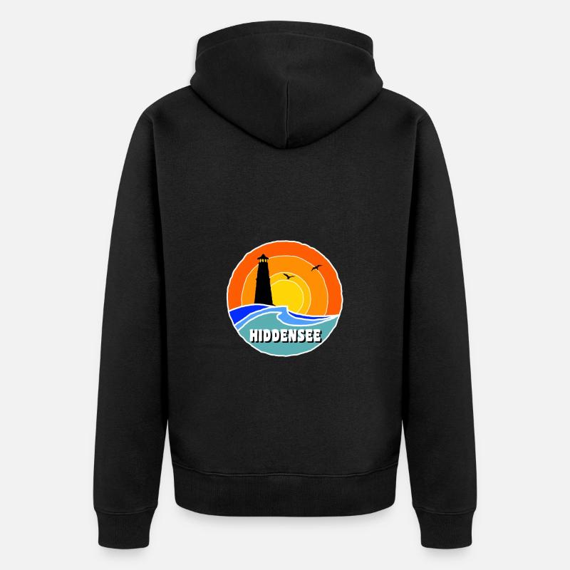 Ostsee Leuchtturm Hiddensee - Unisex Premium Bio Zip Hoodie - Schwarz