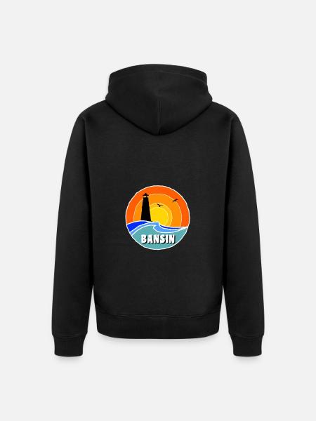 Ostsee Leuchtturm Bansin - Unisex Premium Bio Zip Hoodie - Schwarz