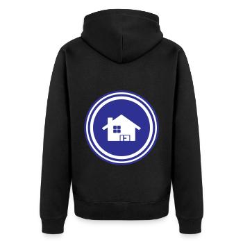 Maison Symbole Accueil - Veste à capuche bio Premium Unisexe - noir - Dos - Nico (187cm)