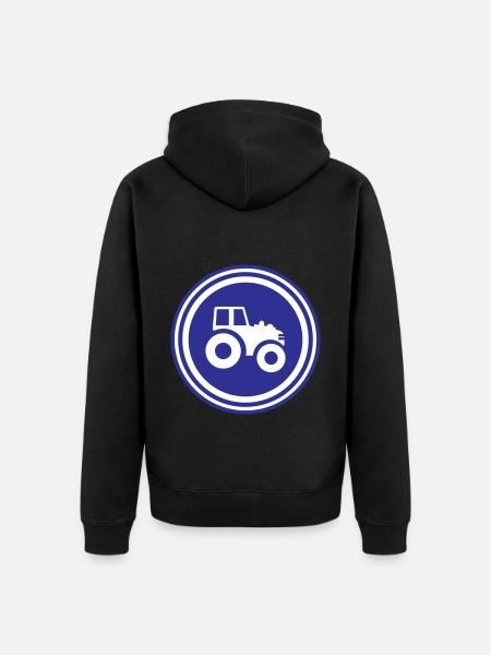 Tractor Symbol - Unisex Premium Organic Zip Hoodie - black