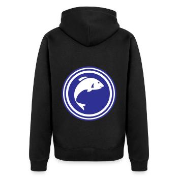 Symbole du poisson - Veste à capuche bio Premium Unisexe - noir - Dos - Nico (187cm)