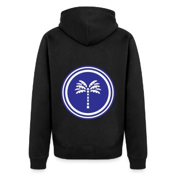 Palme Symbol - Unisex Premium Bio Zip Hoodie - Schwarz - Hinten - Nico (187cm)