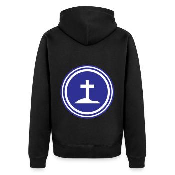 Symbole de la croix - Veste à capuche bio Premium Unisexe - noir - Dos - Nico (187cm)