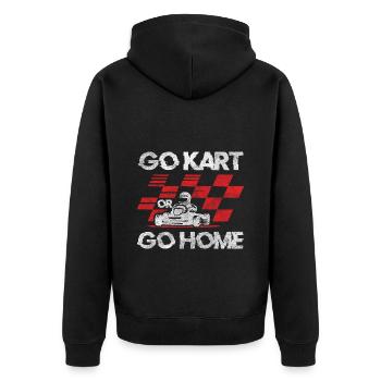 Kart Kartfahrer Karting - Unisex Premium Bio Zip Hoodie - Schwarz - Hinten - Nico (187cm)