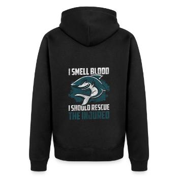 Eau sous-marine d’ailerons de requin - Veste à capuche bio Premium Unisexe - noir - Dos - Nico (187cm)