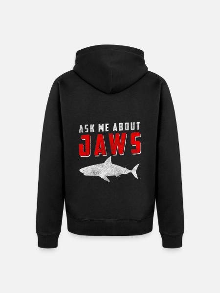 Shark predator teeth - Unisex Premium Organic Zip Hoodie - black