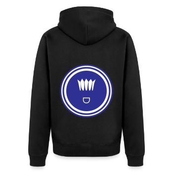 Symbole de badminton - Veste à capuche bio Premium Unisexe - noir - Dos - Nico (187cm)