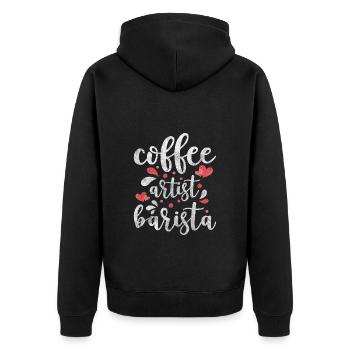Coffee Espresso Coffee Lovers - Unisex Premium Organic Zip Hoodie - black - Back - Nico (187cm)