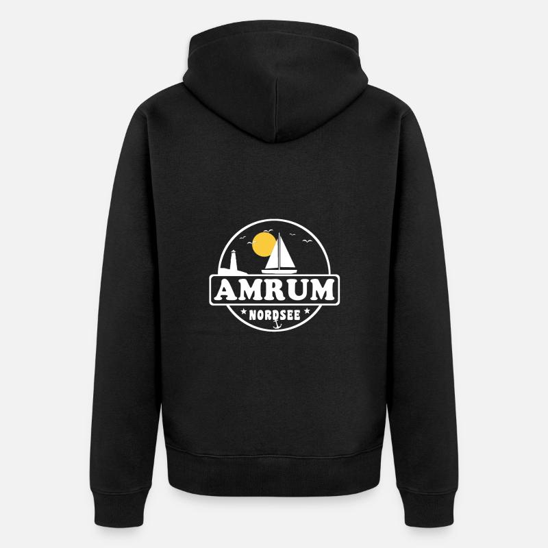 Ostsee Segelboot Leuchtturm Amrum - Unisex Premium Bio Zip Hoodie - Schwarz