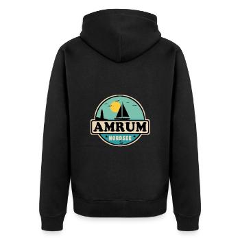 Ostsee Segelboot Leuchtturm Amrum - Unisex Premium Bio Zip Hoodie - Schwarz - Hinten - Nico (187cm)