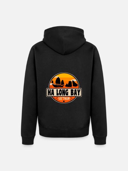 Ha Long Bucht Vietnam - Unisex Premium Bio Zip Hoodie - Schwarz