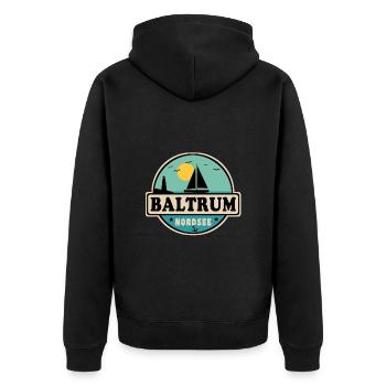 Ostsee Segelboot Leuchtturm Baltrum - Unisex Premium Bio Zip Hoodie - Schwarz - Hinten - Nico (187cm)