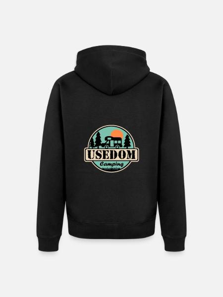 Usedom Camping - Unisex Premium Bio Zip Hoodie - Schwarz