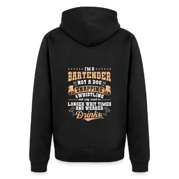 Cocktail Mixer Mixer Bottle - Unisex Premium Organic Zip Hoodie - black - Back - Nico (187cm)