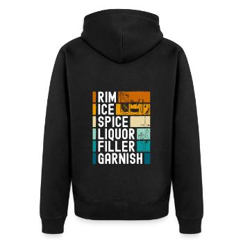 Cocktail Boissons Spirit Pina Colada - Veste à capuche bio Premium Unisexe - noir - Dos - Nico (187cm)
