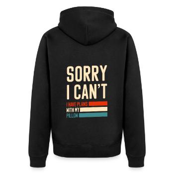 Sleeping, snoozing, relaxing, sleepyhead - Unisex Premium Organic Zip Hoodie - black - Back - Nico (187cm)