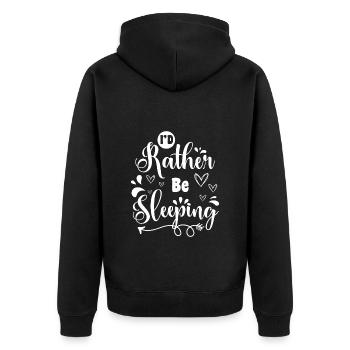 Sleeping, dreaming, relaxing, sleepyhead - Unisex Premium Organic Zip Hoodie - black - Back - Nico (187cm)