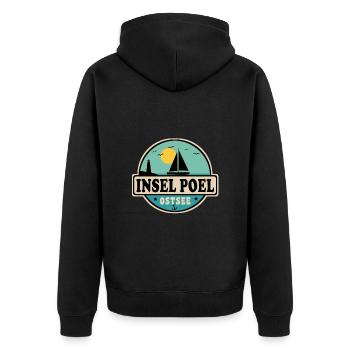 Insel Poel Ostsee Segelboot Leuchtturm - Unisex Premium Bio Zip Hoodie - Schwarz - Hinten - Nico (187cm)