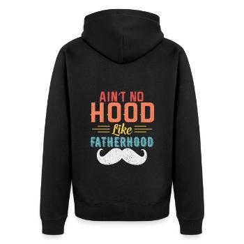 Es gibt keine Hood wie Fatherhood Father - Unisex Premium Bio Zip Hoodie - Schwarz - Hinten - Nico (187cm)