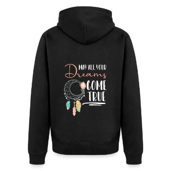 Träume Ureinwohner Tattoo Esoterik - Unisex Premium Bio Zip Hoodie - Schwarz - Hinten - Nico (187cm)