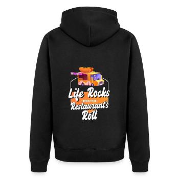 Food Truck Popote roulante - Veste à capuche bio Premium Unisexe - noir - Dos - Nico (187cm)