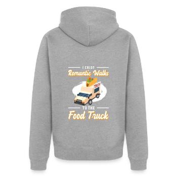 Food Truck Mahlzeit Foodie - Unisex Premium Bio Zip Hoodie - Grau meliert - Hinten - Nico (187cm)