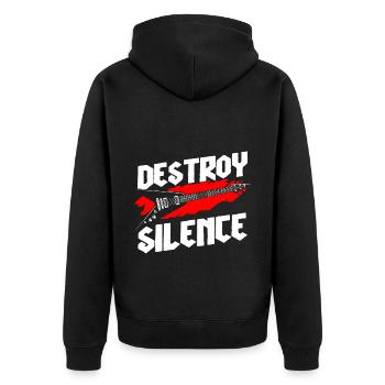 Musik Gitarre Death Metal - Unisex Premium Bio Zip Hoodie - Schwarz - Hinten - Nico (187cm)
