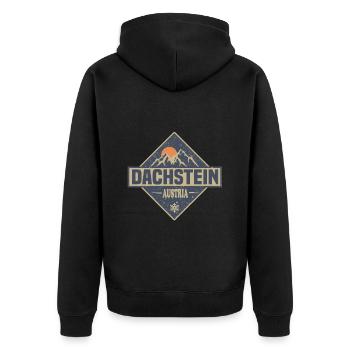 Dachstein - Unisex Premium Bio Zip Hoodie - Schwarz - Hinten - Nico (187cm)