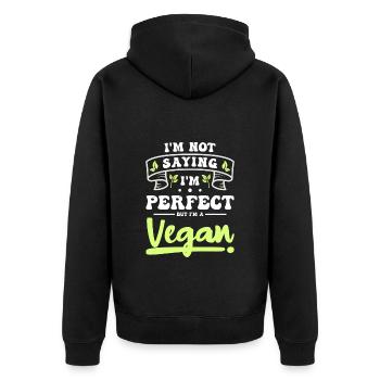 Vegan Animal Welfare Nutrition Nature - Veste à capuche bio Premium Unisexe - noir - Dos - Nico (187cm)