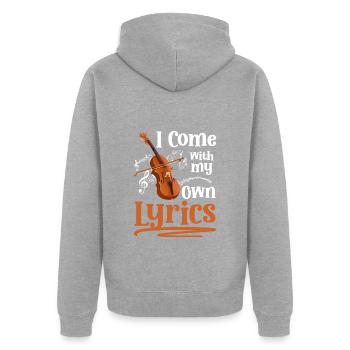 Musiker Bargeld Musikinstrument Entertainer - Unisex Premium Bio Zip Hoodie - Grau meliert - Hinten - Nico (187cm)