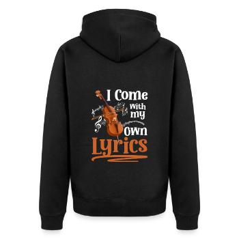 Musiker Bargeld Musikinstrument Entertainer - Unisex Premium Bio Zip Hoodie - Schwarz - Hinten - Nico (187cm)